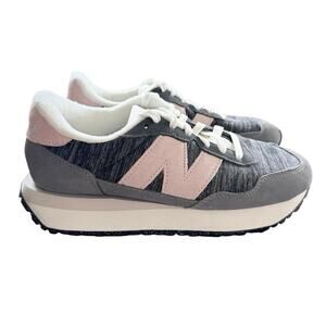 New Balance 237 Women's 8.5 Gray Pink Suede Classic Running Sneakers Retro